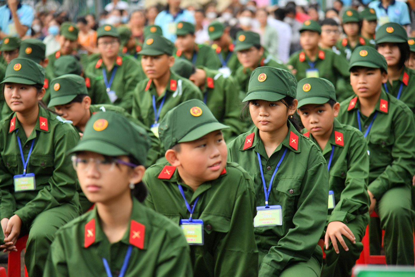 "Các chiến sĩ nhí" tại lễ xuất quân Học kỳ trong quân đội. "Các chiến sĩ nhí" tại lễ xuất quân Học kỳ trong quân đội.