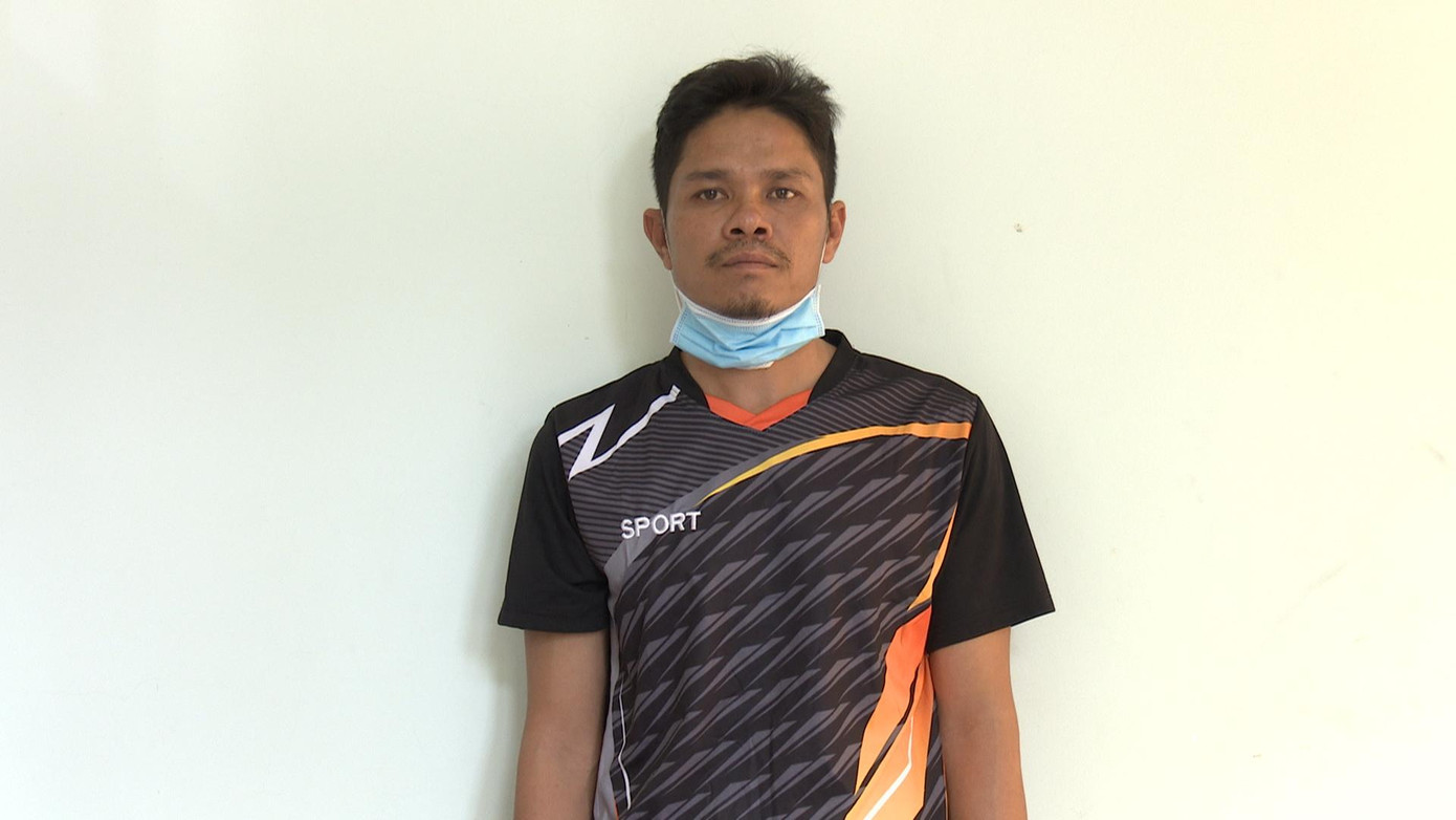 Đặng Thanh Tùng tại cơ quan công an.