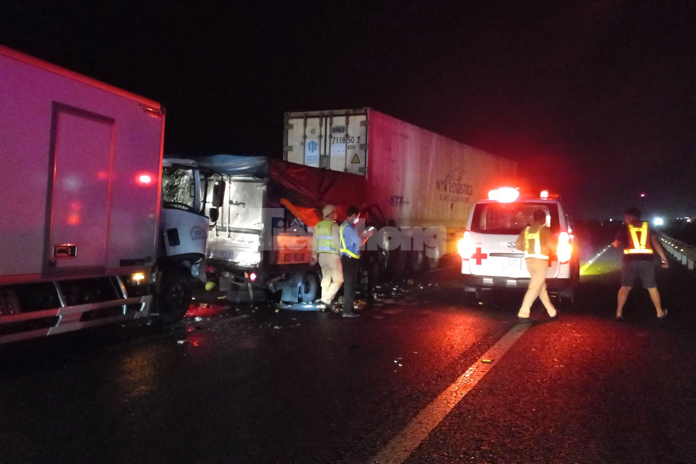 Hiện trường vụ tai nạn. Ảnh: Thảo Vy.