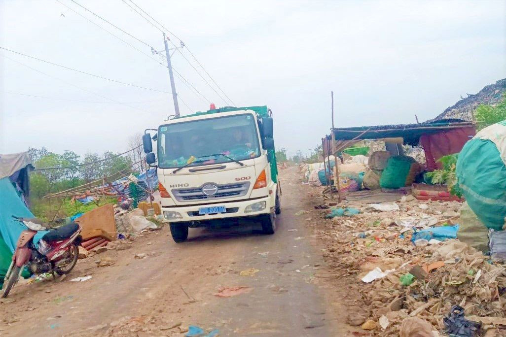 Bãi rác ở xã Tân Lập 1, huyện Tân Phước, tỉnh Tiền Giang.