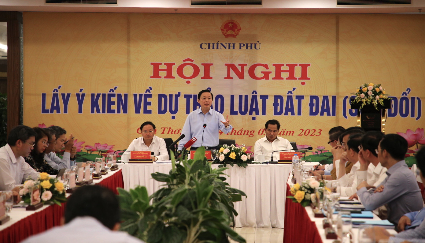 Phó Thủ tướng Trần Hồng Hà chủ trì Hội nghị lấy ý kiến về dự thảo Luật Đất đai (sửa đổi).