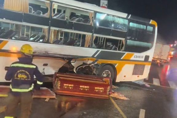 Hiện trường vụ tai nạn. Ảnh: Thảo Vy.