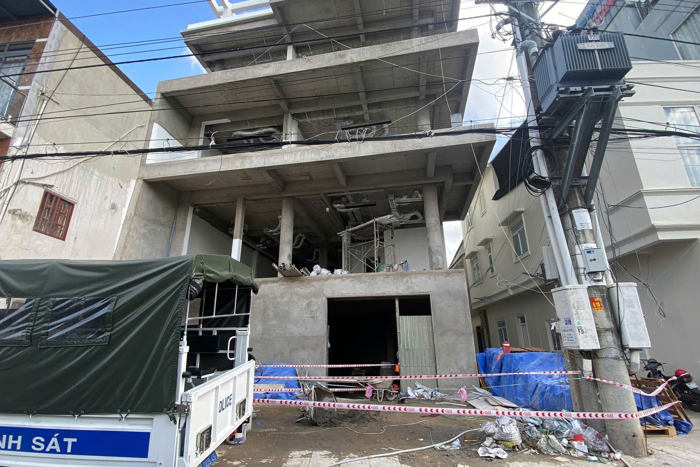 Hiện trường nơi xảy ra vụ việc.