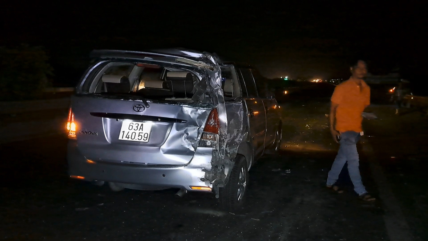 Hiện trường vụ tai nạn thứ 3 (Ảnh: Thảo Vy). Hiện trường vụ tai nạn thứ 3 (Ảnh: Thảo Vy).