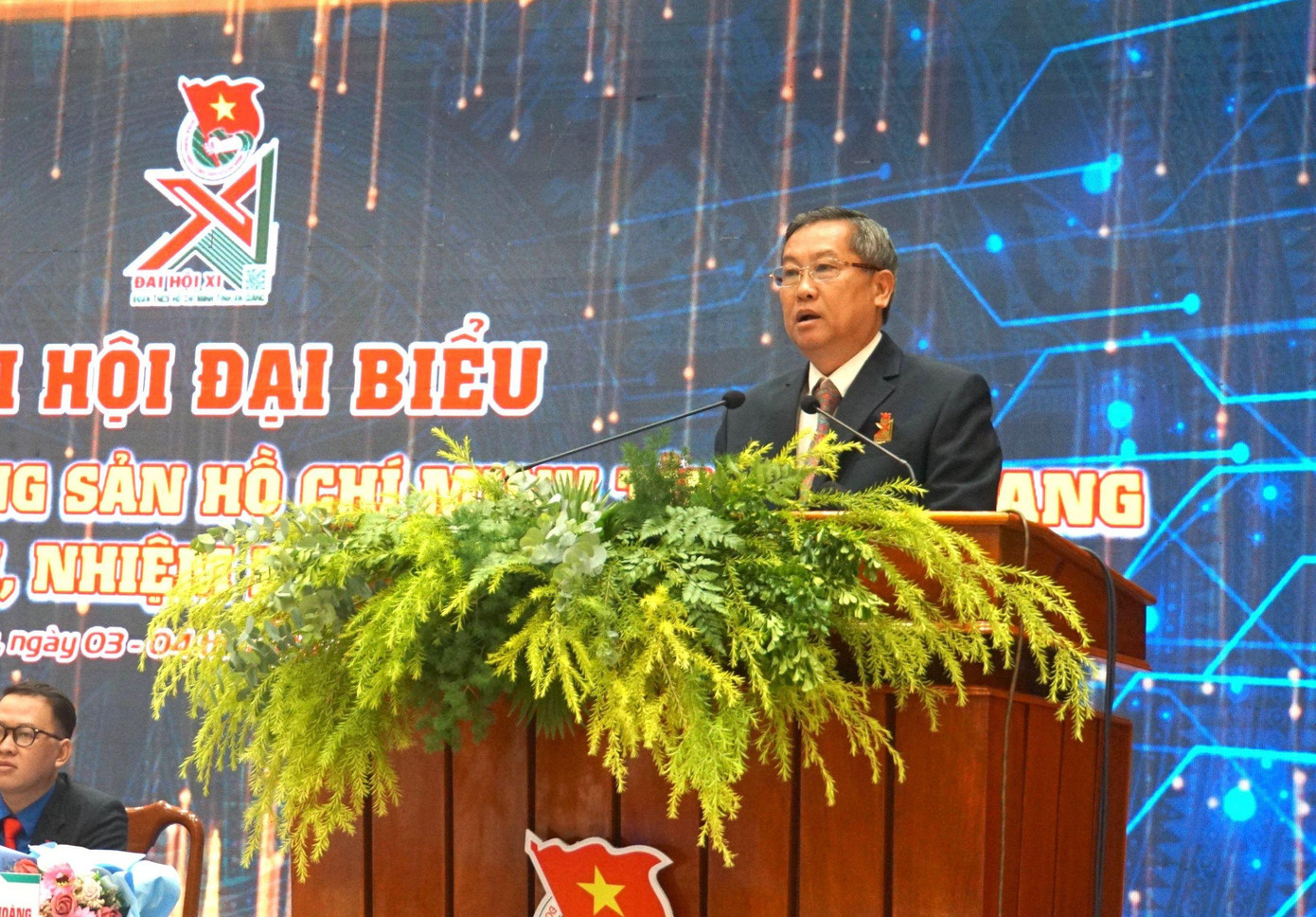 Ông Lê Văn Nưng - Phó Bí thư Thường trực Tỉnh uỷ, Chủ tịch HĐND tỉnh An Giang phát biểu tại Đại hội.