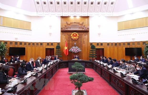 Quang cảnh buổi tiếp. (Ảnh: Dương Giang/TTXVN)