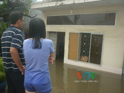 Nhà của bà Ba cũng bị ngập khá sâu