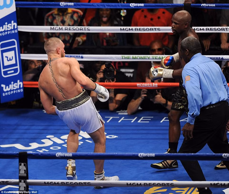 Mục kích Mayweather đấm McGregor sấp mặt ở trận chiến tỷ đô ảnh 4