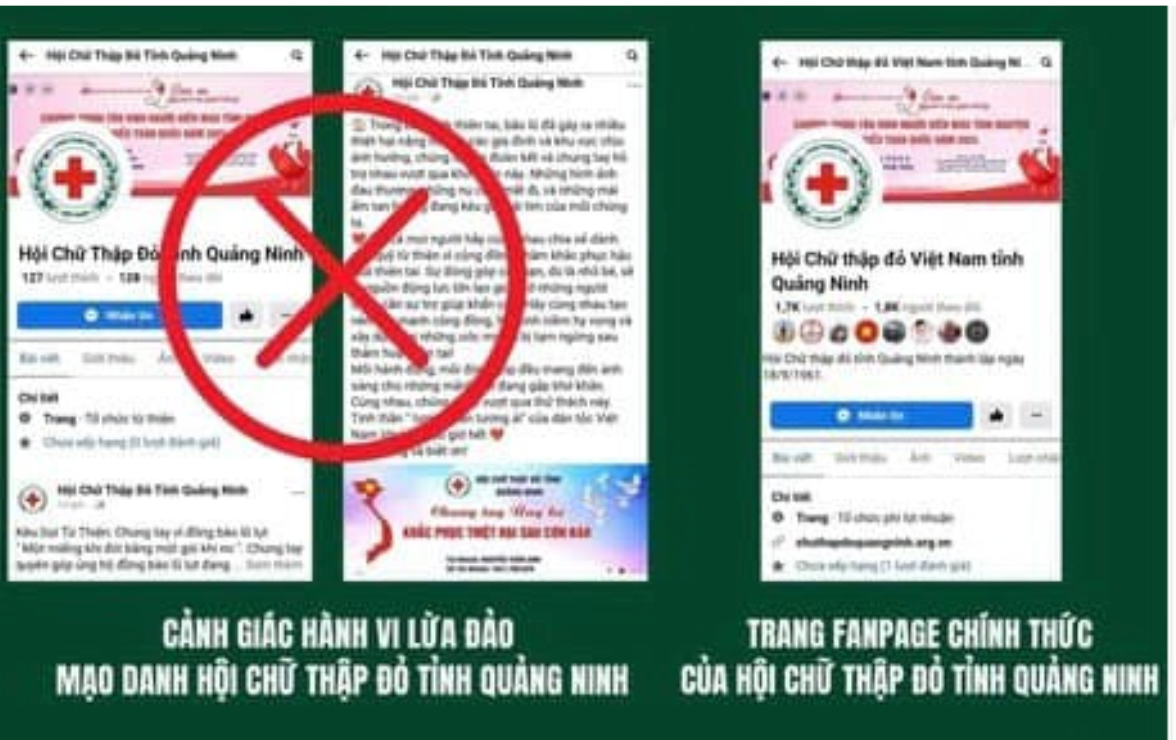 Nhiều fanpage mạo danh cơ quan, tổ chức lừa đảo kêu gọi từ thiện. Nhiều fanpage mạo danh cơ quan, tổ chức lừa đảo kêu gọi từ thiện.