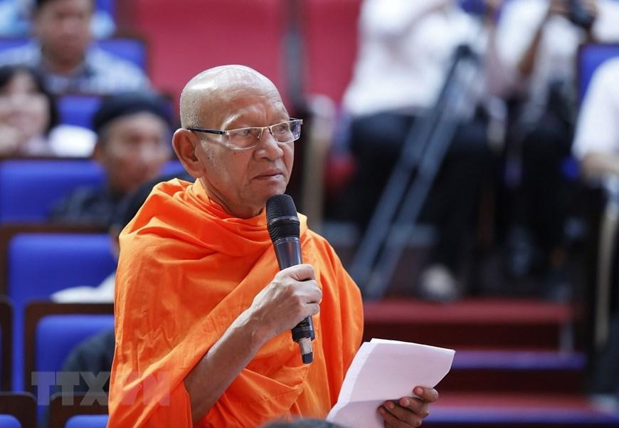 Cử tri Đào Như, quận Ô Môn, thành phố Cần Thơ nêu ý kiến. (Ảnh: Dương Giang/TTXVN)