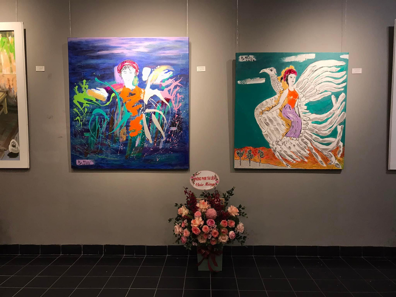 Một góc tác phẩm của họa sĩ Nguyễn Nghiêm Nhan. Một góc tác phẩm của họa sĩ Nguyễn Nghiêm Nhan.