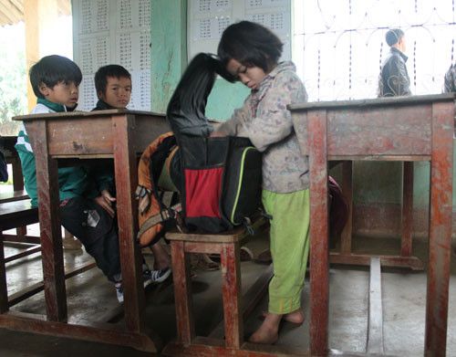 Tại trường có rất nhiều em bị suy dinh dưỡng