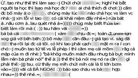 Status mạt sát bà trên Facebook. Status mạt sát bà trên Facebook