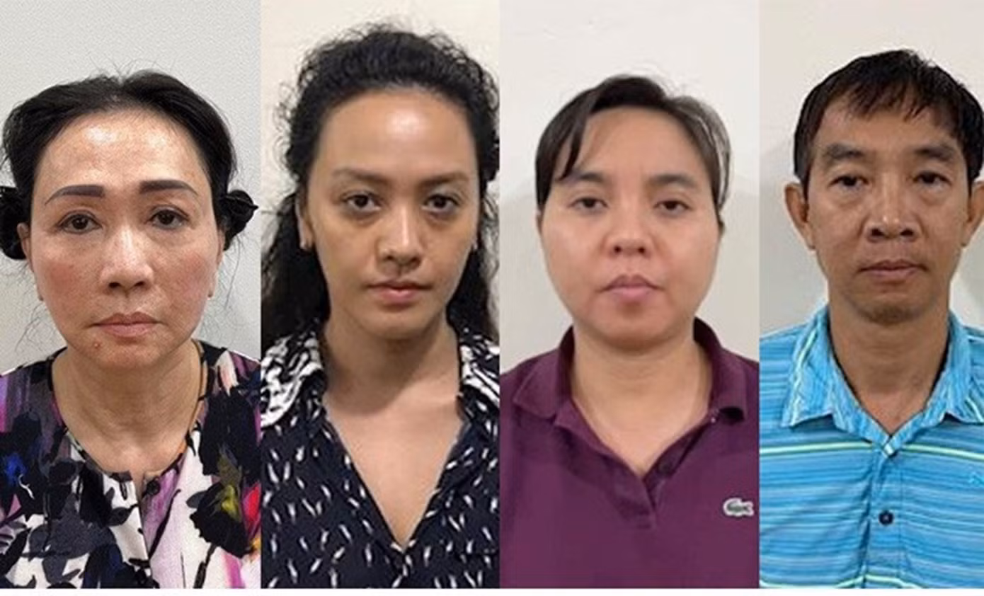 Bà Trương Mỹ Lan (bìa trái) và các đồng phạm.