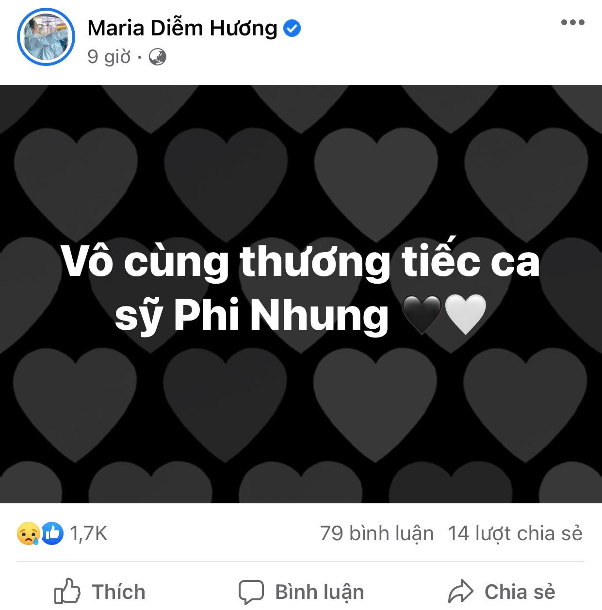 Chia sẻ của Hoa hậu Diễm Hương. Chia sẻ của Hoa hậu Diễm Hương.