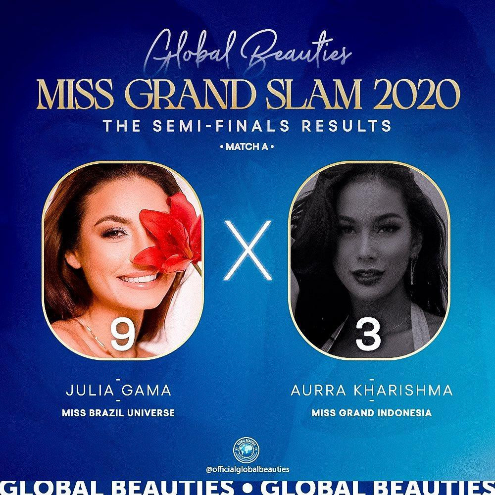 Julia Gama giành chiến thắng trước người đẹp Aurra Kharishma (Á hậu 3 Miss Grand 2020) với điểm số tương đương là 9-3.