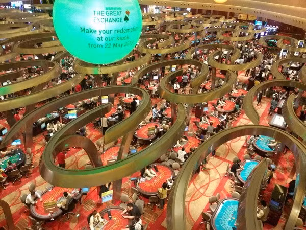 Khu casino tại Marina Bay Sands. (Ảnh: Việt Hải/Vietnam+)
