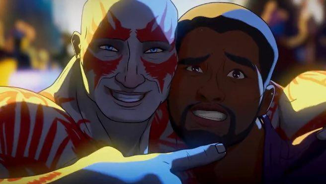Drax và T'Challa vui vẻ "selfie" với nhau. - Nguồn: Twiiter Drax và T'Challa vui vẻ "selfie" với nhau. - Nguồn: Twiiter