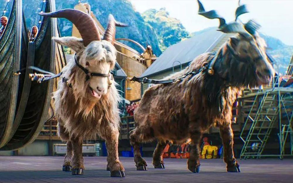 2 chú thú cưng của Thor mang vai trò làm "động cơ" cho chiếc thuyền du hành của nhóm. 2 chú thú cưng của Thor mang vai trò làm "động cơ" cho chiếc thuyền du hành của nhóm.