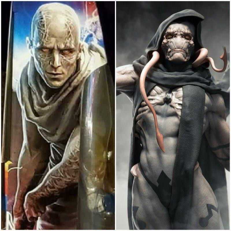 Tạo hình của Gorr trong "Thor 4" và trong nguyên tác truyện tranh. Tạo hình của Gorr trong "Thor 4" và trong nguyên tác truyện tranh.