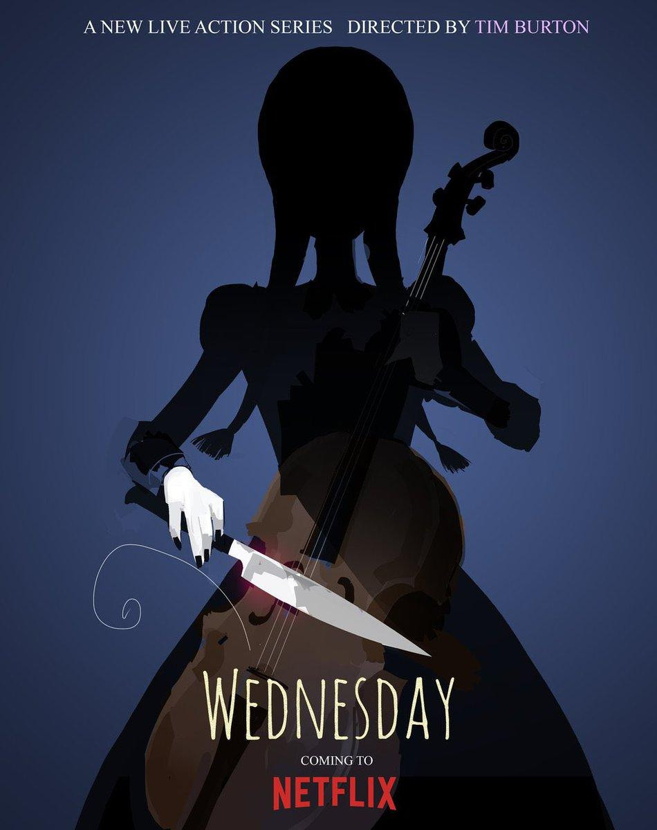 Poster đầu tiên của series "Wednesday" do Tim Burton thực hiện. Poster đầu tiên của series "Wednesday" do Tim Burton thực hiện.