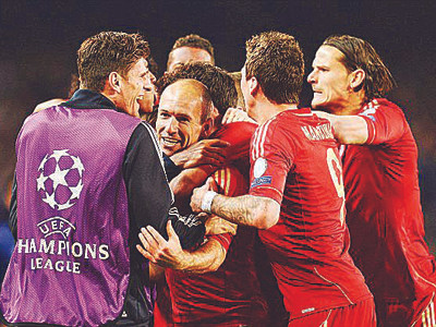 Các cầu thủ Bayern Munich ăn mừng thắng lợi trước Barca. ảnh: GETTY IMAGES
