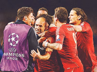 Các cầu thủ Bayern Munich ăn mừng thắng lợi trước Barca. ảnh: GETTY IMAGES