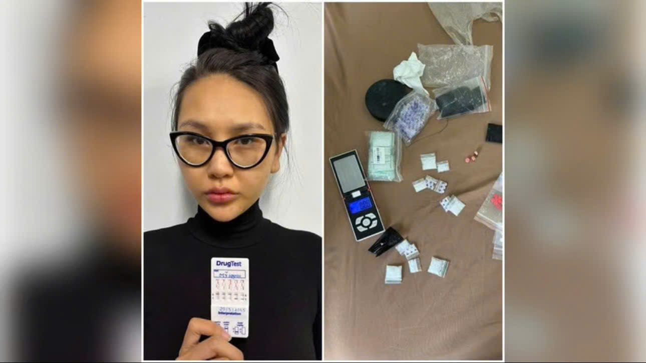 Đỗ Thị Mỹ Hạnh khai nhận, số tinh thể màu trắng trong các bịch nylon là ma tuý hàng khay. Ảnh: CACC.