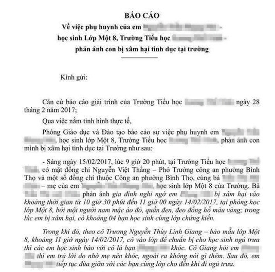 Sự im lặng đáng sợ quanh nghi án bé gái lớp 1 bị xâm hại ở trường học ảnh 3