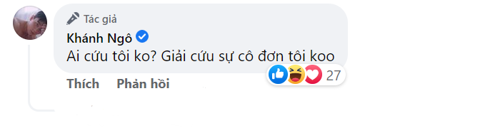 Khánh Ngô bình luận trên trang cá nhân của mình
