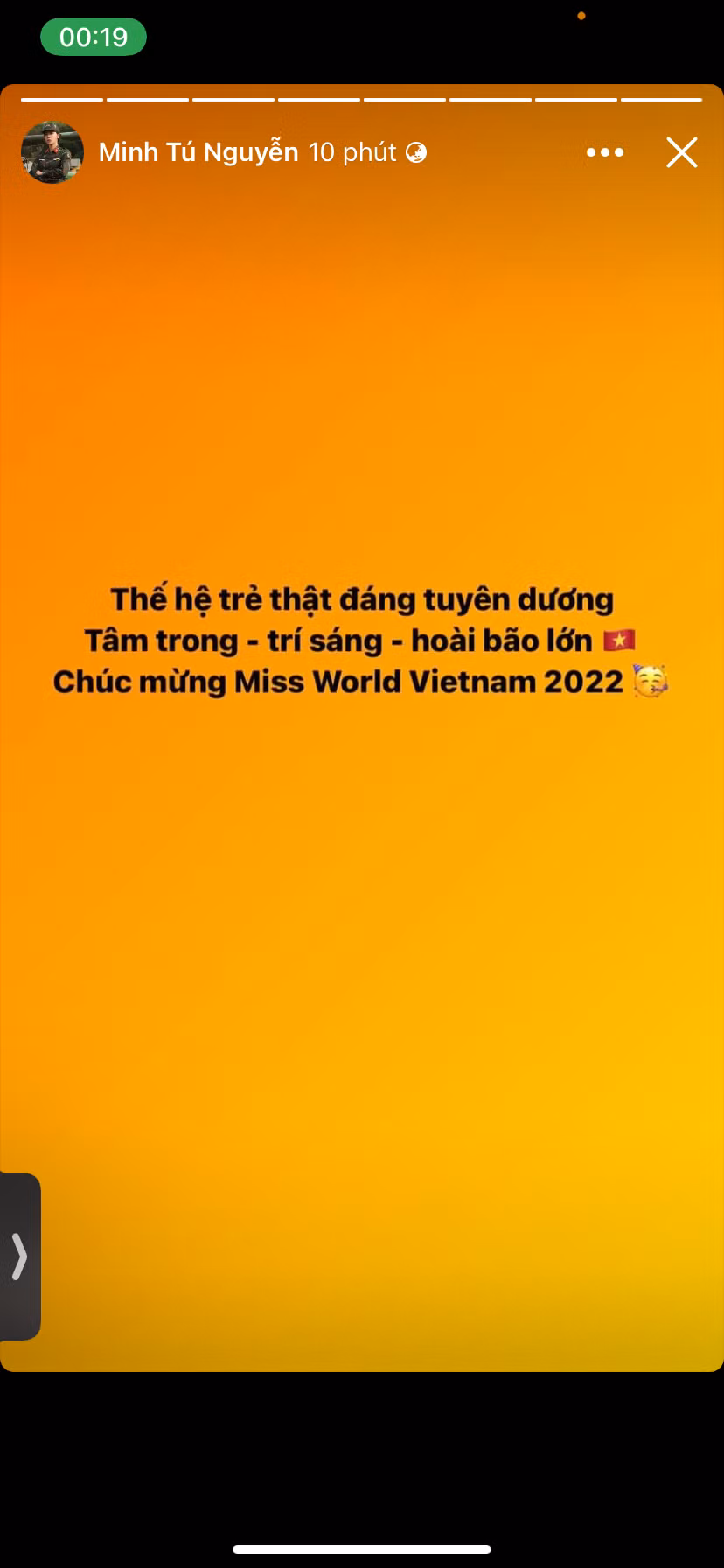 Siêu mẫu Minh Tú bày tỏ sự ngưỡng mộ, tự hào và gửi lời chúc mừng tới tân Miss World Việt Nam 2022.