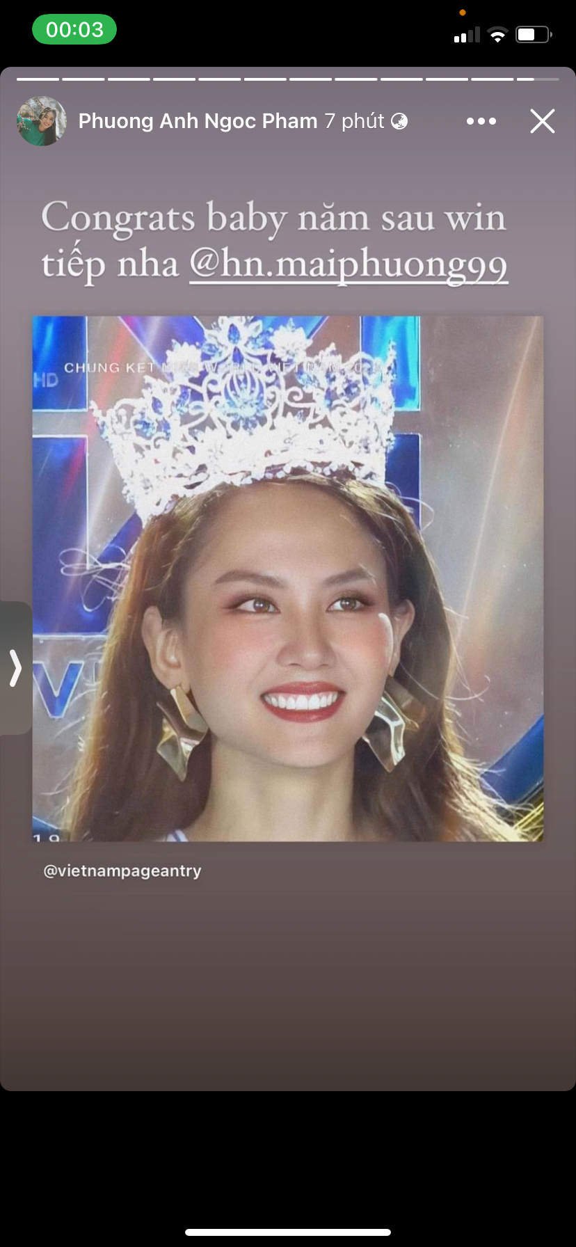 Á hậu Phương Anh nhanh chóng hưởng ứng và hy vọng năm sau Mai Phương sẽ làm nên chuyện tại đấu trường quốc tế.