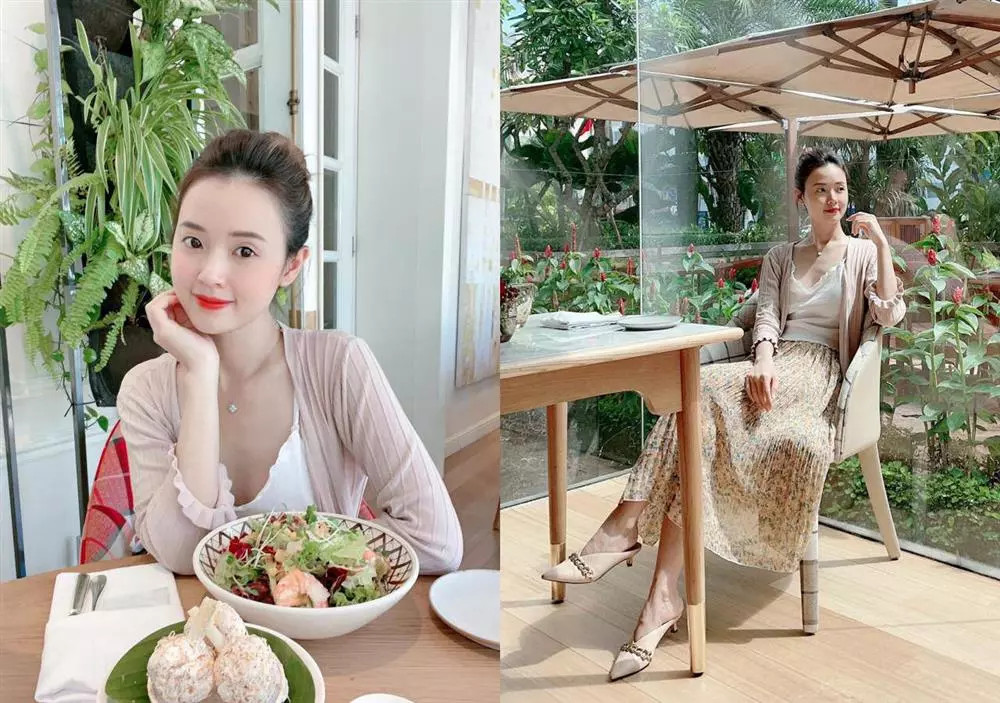 Tận dụng ngay chân váy hoa dáng dài mix cùng áo cardigan là bạn đã có set đồ đầy dịu dàng, lãng mạn để diện trong mùa này như Midu.