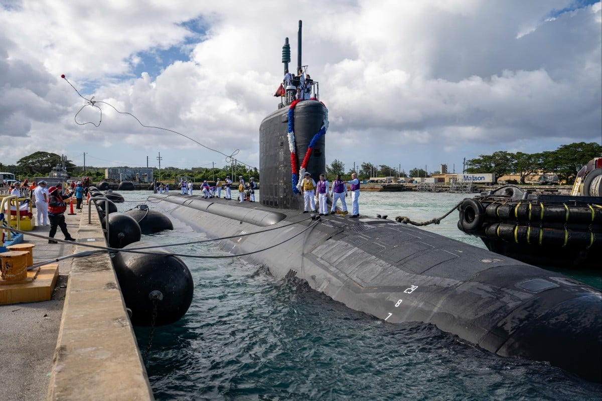 Tàu USS Minnesota đến Đảo Guam hôm 26/11. (Ảnh: Hải quân Mỹ) Tàu USS Minnesota đến Đảo Guam hôm 26/11. (Ảnh: Hải quân Mỹ)