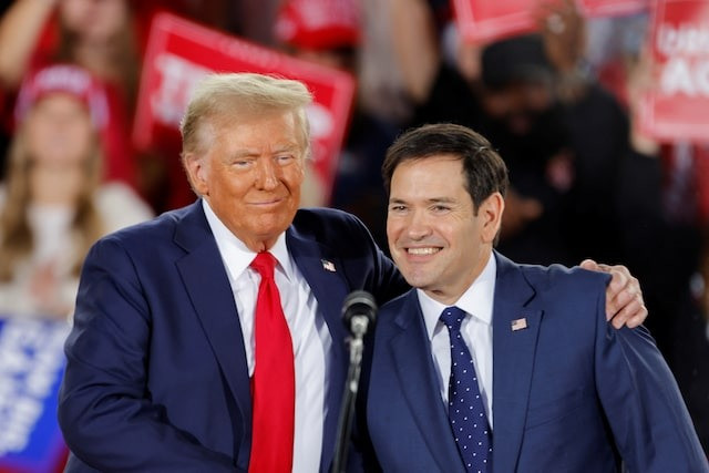 Ông Donald Trump và ông Marco Rubio trong một sự kiện tranh cử hôm 4/11. (Ảnh: Reuters)