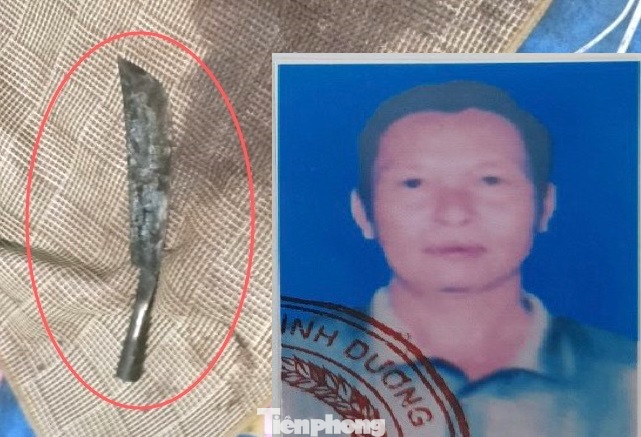 Con dao tại hiện trường và chân dung người đàn ông liên quan đang được truy tìm