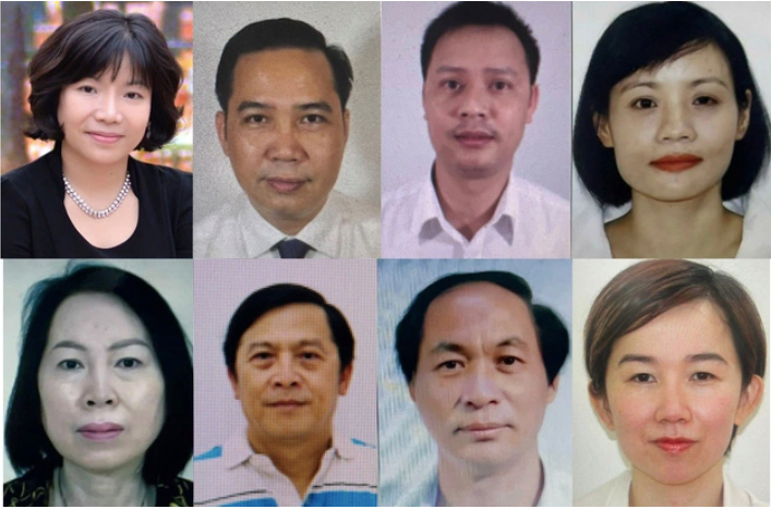 Chân dung bị cáo Nguyễn Thị Thanh Nhàn cùng 7 đồng phạm bỏ trốn. Chân dung bị cáo Nguyễn Thị Thanh Nhàn cùng 7 đồng phạm bỏ trốn.