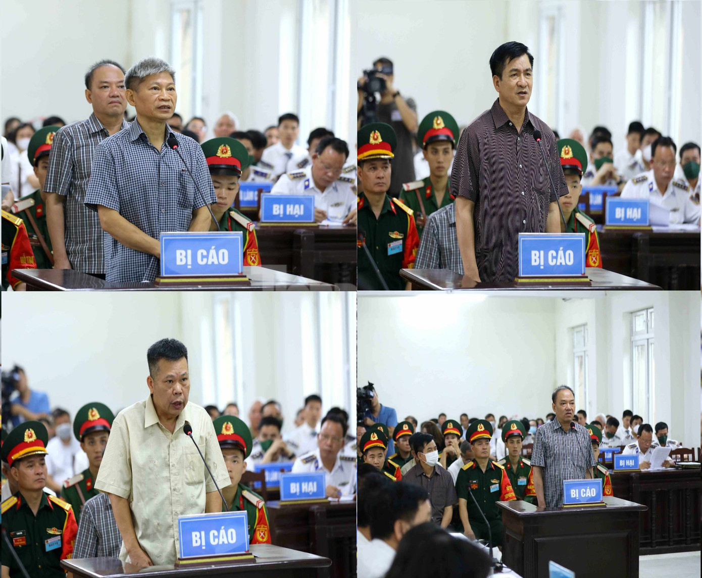 Các bị cáo tại phiên tòa.