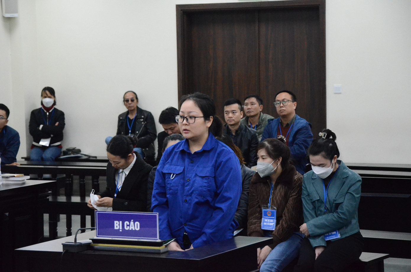 Nhóm bị cáo tại phiên tòa. Nhóm bị cáo tại phiên tòa.