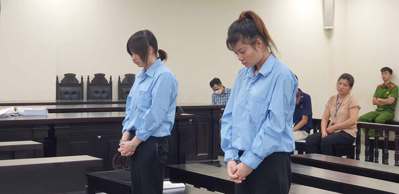 Hai bị cáo An và Lành tại phiên tòa.