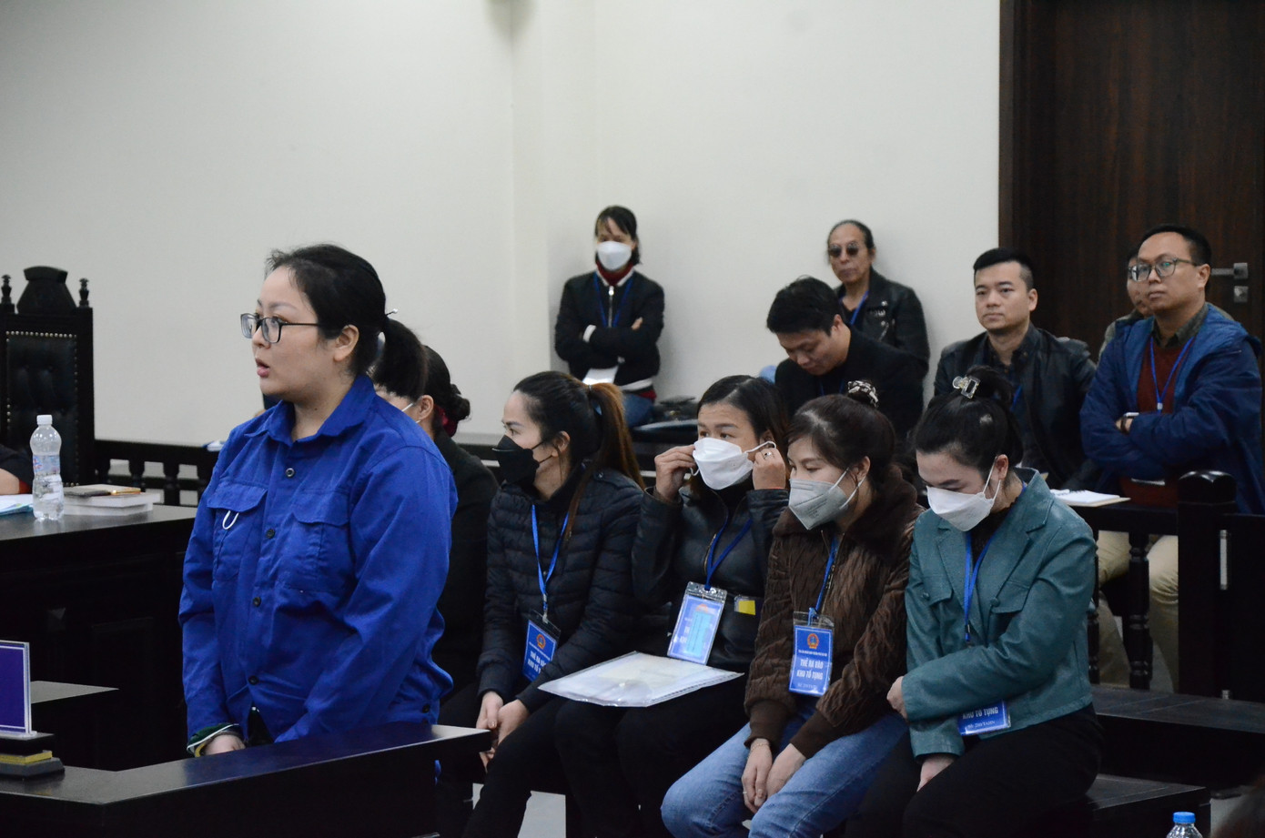 Nhóm bị cáo tại phiên tòa. Nhóm bị cáo tại phiên tòa.