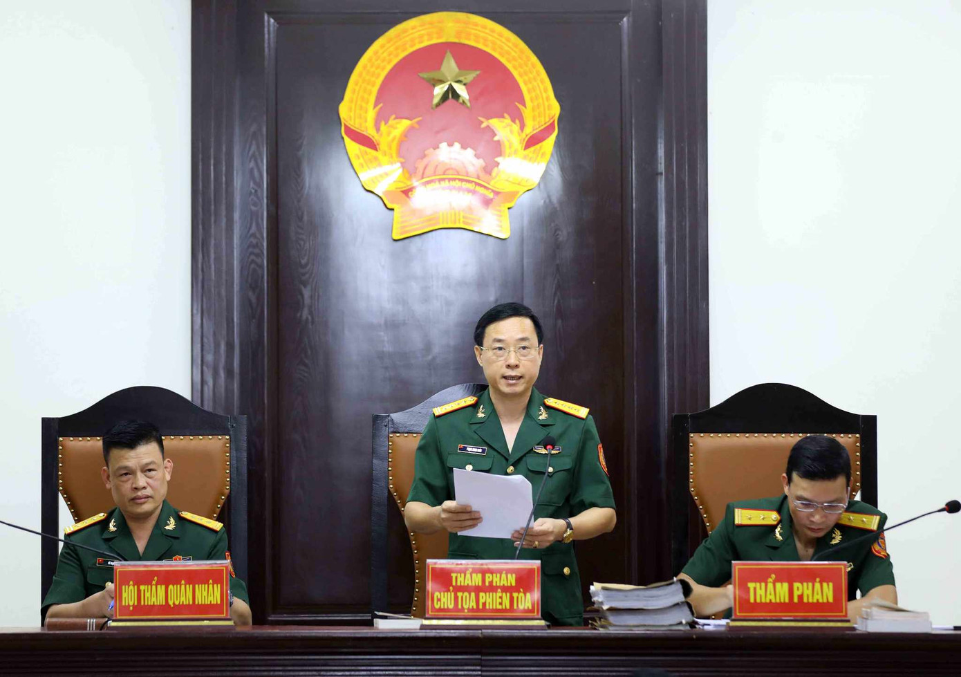 HĐXX Tòa án quân sự Thủ Đô Hà Nội xét xử các bị cáo. HĐXX Tòa án quân sự Thủ Đô Hà Nội xét xử các bị cáo.