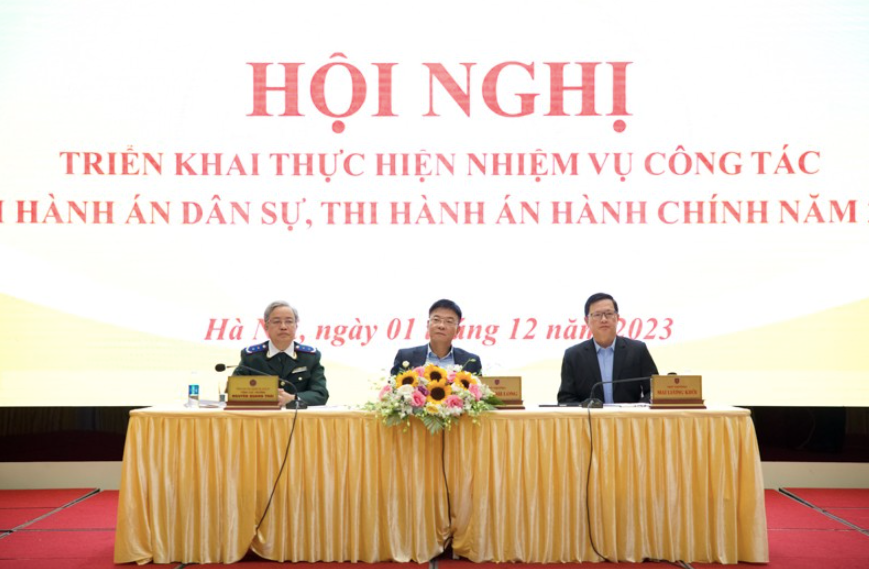 Lãnh đạo Bộ Tư pháp tổ chức Hội nghị triển khai thực hiện nhiệm vụ công tác thi hành án dân sự (THADS), thi hành án hành chính (THAHC) năm 2024.
