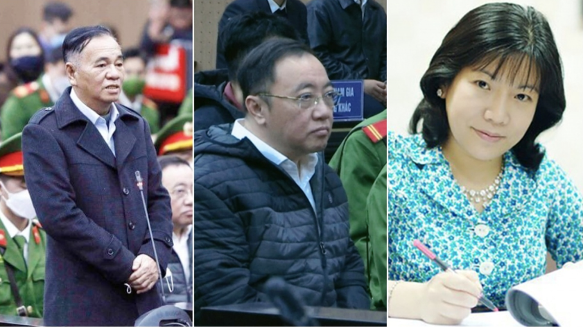 Bị cáo Trần Đình Thành, Phan Huy Anh Vũ và Nguyễn Thị Thanh Nhàn.