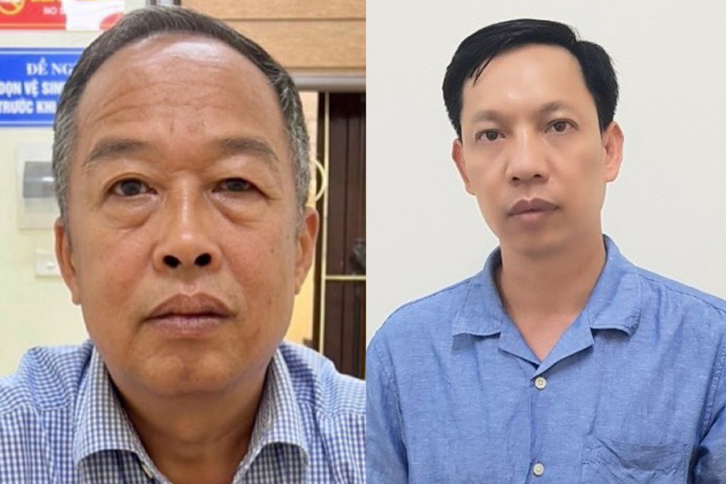 Bị can Trần Văn Dự (trái) và Vũ Anh Tuấn (phải). Bị can Trần Văn Dự (trái) và Vũ Anh Tuấn (phải).