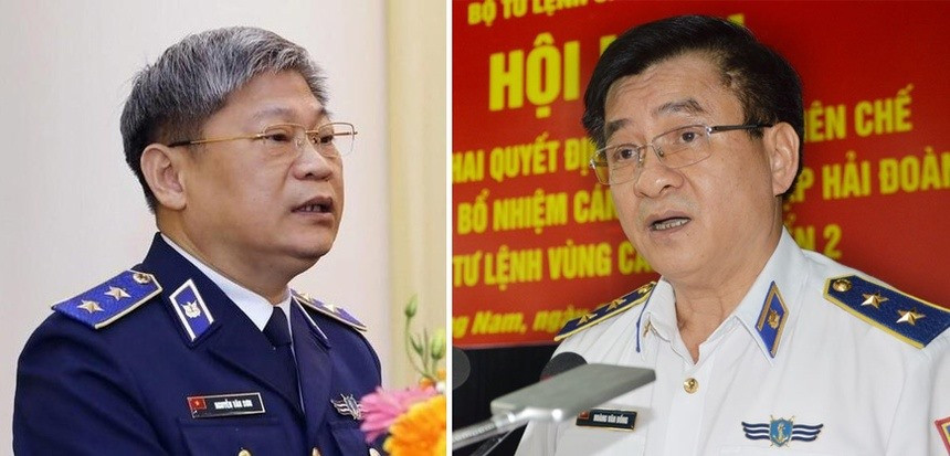 Hai bị cáo Nguyễn Văn Sơn và Phạm Văn Đồng.