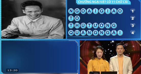 Gia Huy giải mã thành công ẩn số chướng ngại vật.