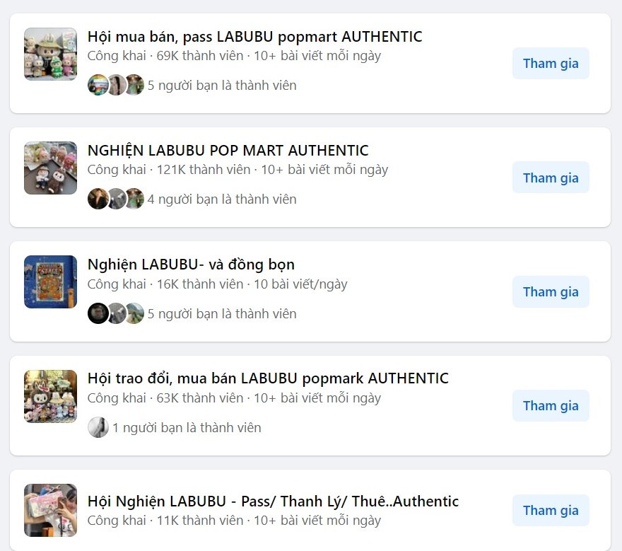 Nhiều hội, nhóm chơi và sưu tầm Labubu 'nở rộ' cực nhanh trên mạng xã hội.