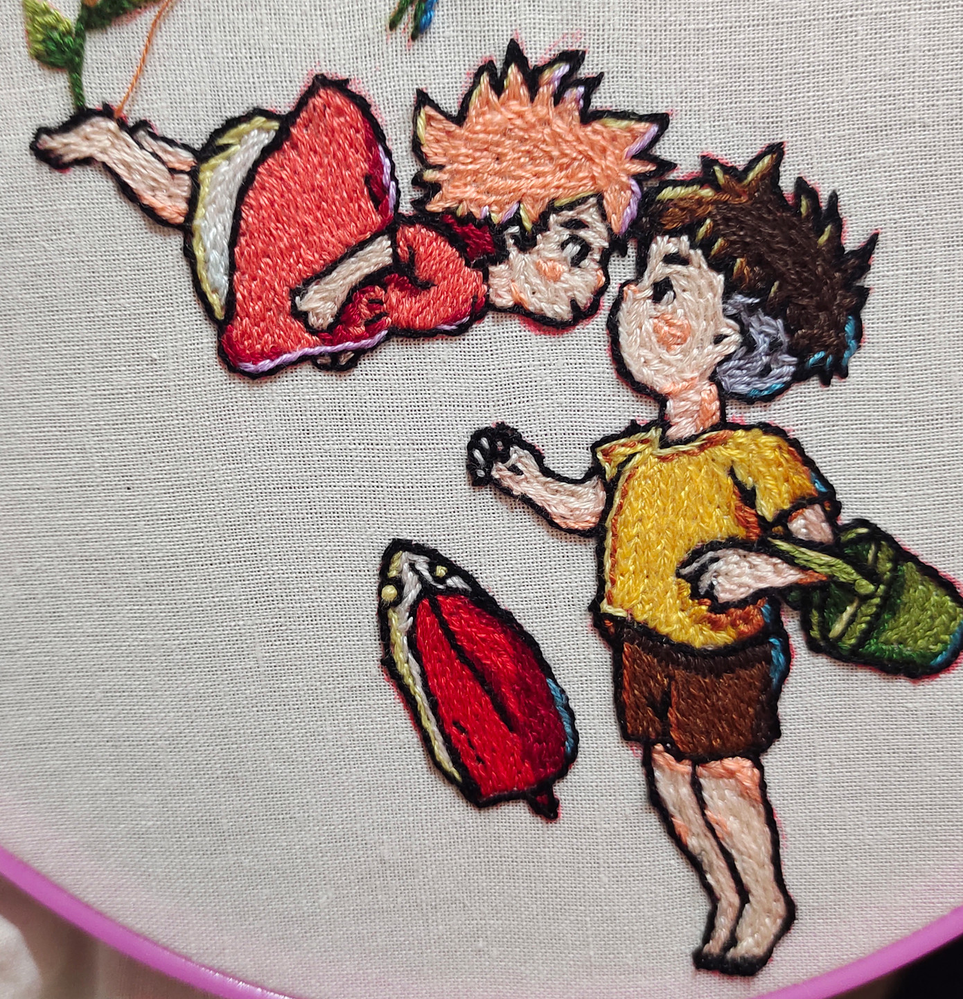 Bức ảnh tác phẩm tranh thêu đầu tiên của Nhật Khiêm.