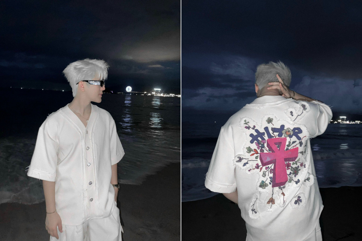 Anh trai Rhyder diện set quần áo có tên “Monogram sunrise” với họa tiết Mặt trời, chất liệu vải thô mềm tạo ra được sự năng động và cá tính, phù hợp với phong cách cá nhân của anh chàng. Anh trai Rhyder diện set quần áo có tên “Monogram sunrise” với họa tiết Mặt trời, chất liệu vải thô mềm tạo ra được sự năng động và cá tính, phù hợp với phong cách cá nhân của anh chàng.